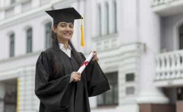 medium shot graduate student