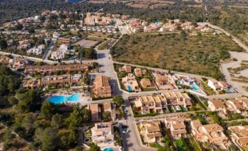 aerial shot beautiful buildings mallorca balearic islands spain
