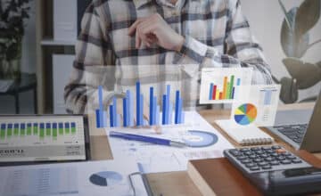 businesspeople working finance accounting analyze financi