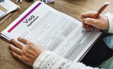 visa application travel form concept