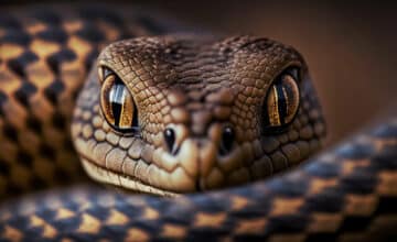 snake with blue face yellow eyes