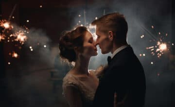 newlyweds embrace passionate wedding night dance generated by ai