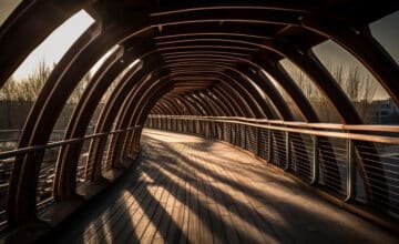 vanishing point bridge man made structure generated by ai