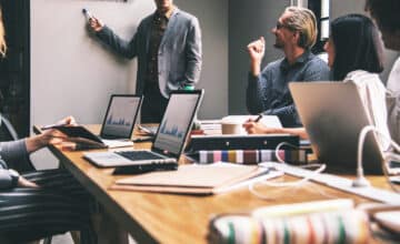 group diverse people having business meeting