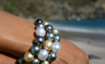 3 leather strands of fine multicolor pearl strung with tahitian and australian pearls st barth gift for xmas custom super chic bracelet 5d3b2bd1
